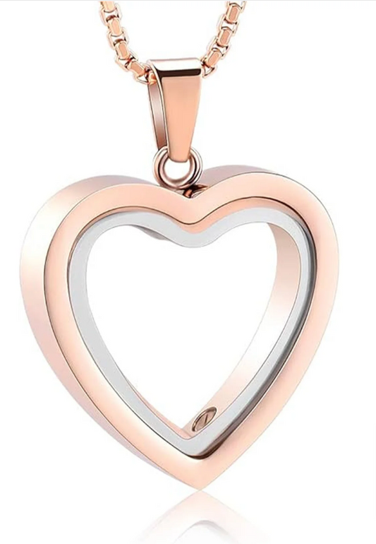 Heart Cremation Pendant – Stainless Steel Memorial Necklace for Ashes