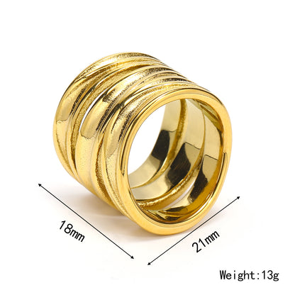 Multi-layer Stainless Steel High-key Fashion Ring